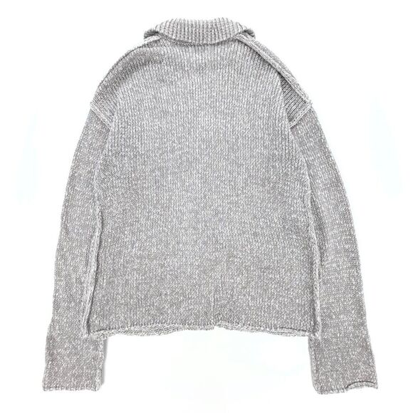 NEW Urban Outfitters West Seamed Cardigan 90s Oversized Knit Blazer Jacket Gray - Picture 5 of 6